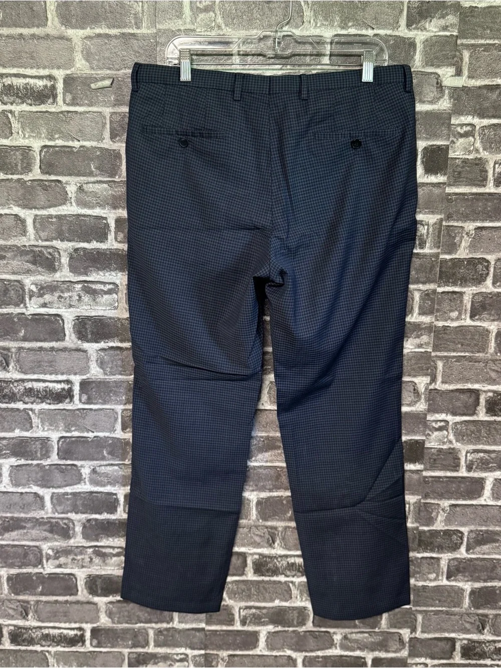 Hugo Boss dress pants Blue plaid checkered print 100% wool